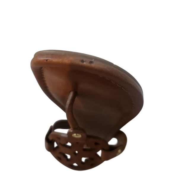 Franco Fortini Brown Leather Sandals with Cut-Out Design Size: 6 - Picture 10 of 11